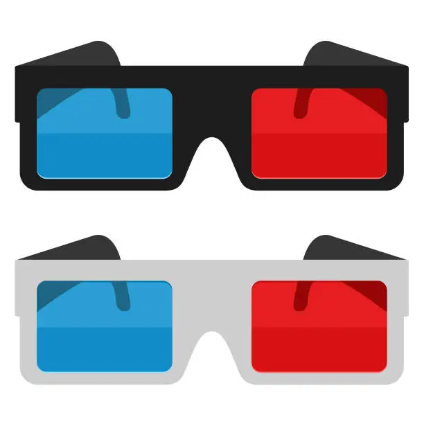 Vector illustration of 3D Glasses vector set