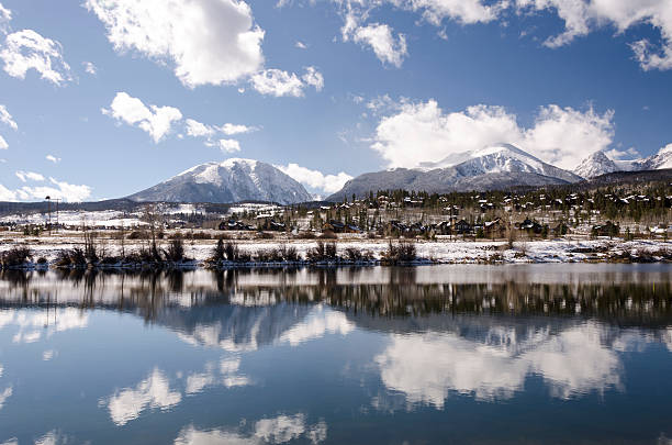 Reflection of Mountain Range in a Pond