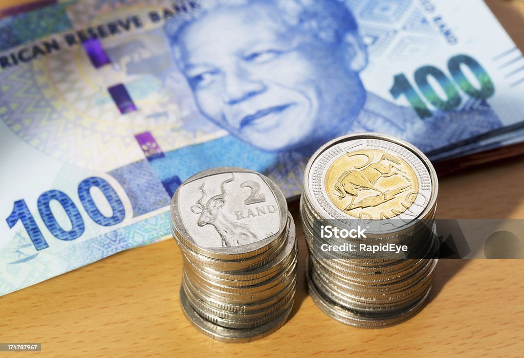 새로운 남왕 중유럽식 banknotes, 1-2층 Mandela, 필레스 동전 - 로열티 프리 0명 스톡 사진