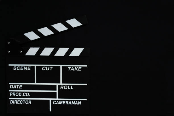 istock Movie clapperboard on black background 1747885337