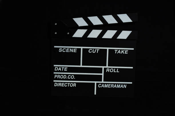 istock Movie production clapper board on black background 1747889036