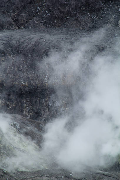 istock smoke from the volcanic crater 1747894330