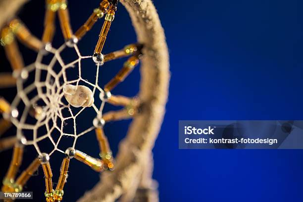Dreamcatcher In The Night Stock Photo - Download Image Now - Art, Art And Craft, Blue