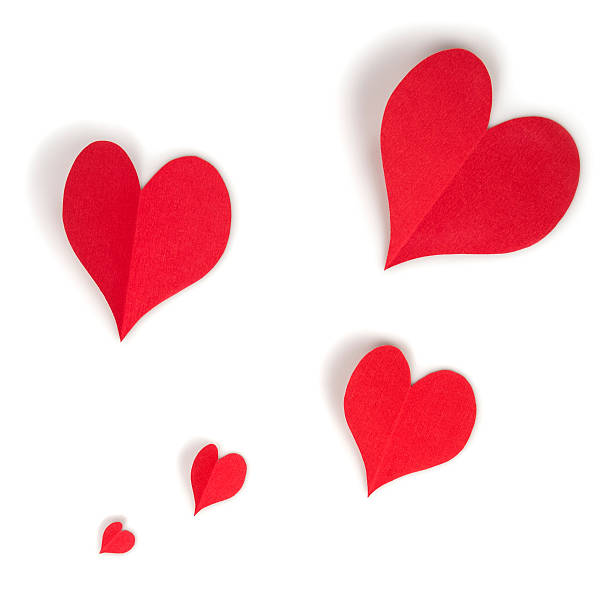 istock Heart shaped red papers for love 174789915