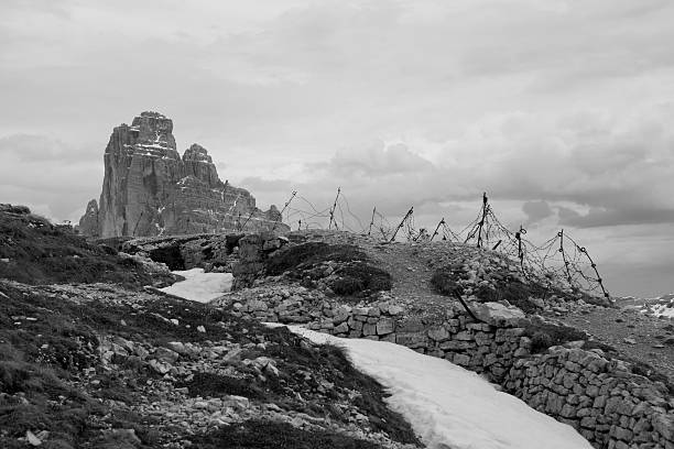 Trenches of World War I in the Dolomites.