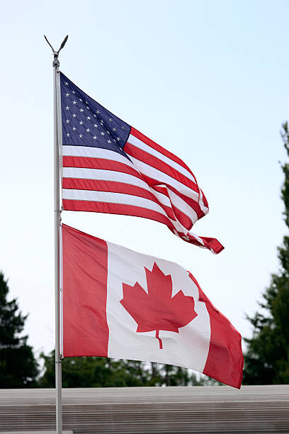 istock American and Canadian flags 174790014