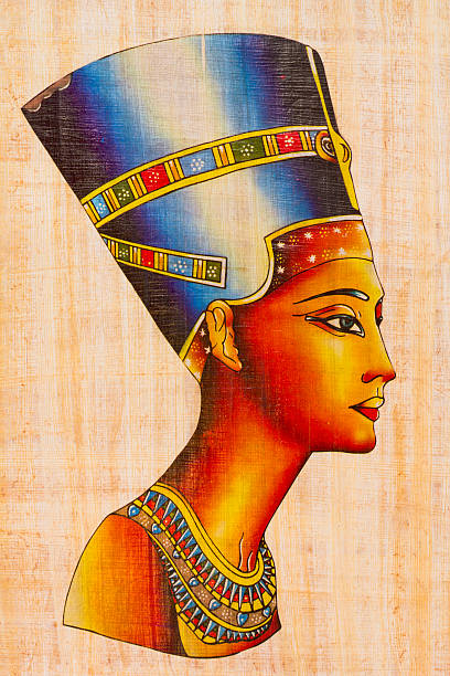 ilustraciones, imágenes clip art, dibujos animados e iconos de stock de recuerdo egipcio papiro - hieroglyphics egypt egyptian culture nefertiti