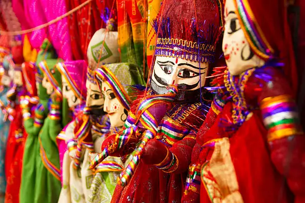 Photo of Colorful Rajasthani puppets