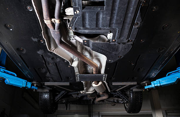 istock Auto repair shop - modern car, low-angle view 174790802