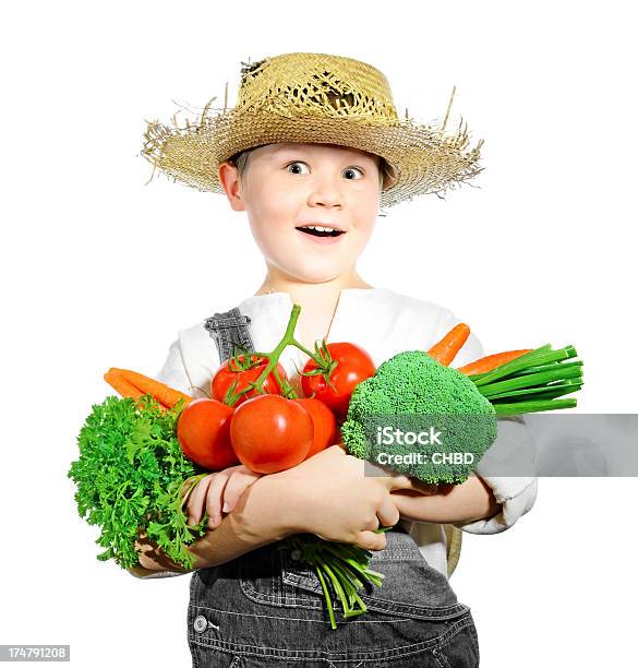 Happy Little Farmer Stockfoto und mehr Bilder von Kind - Kind, Weißer Hintergrund, Bauernberuf