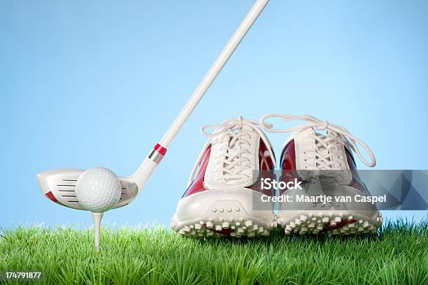 Golfing Conceito Sériesapatos De Golfe - Fotografias de stock e mais imagens de Atividade Recreativa - Atividade Recreativa, Azul, Bola