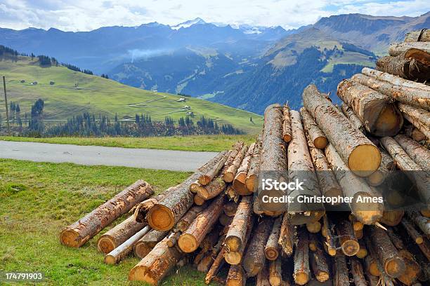 Stos Dzienniki W Góry - zdjęcia stockowe i więcej obrazów Berneński Oberland - Berneński Oberland, Bez ludzi, Ciąć