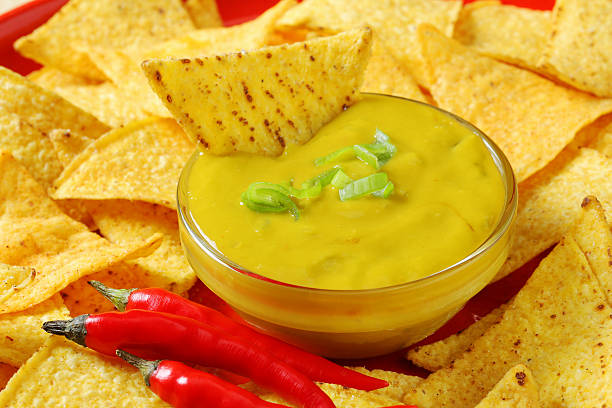 istock Nachos with guacamole dip and chilli peppers 174791955