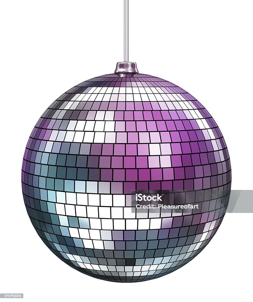 Lucido discoteca palla specchio isolato su bianco - Foto stock royalty-free di Palla a specchi