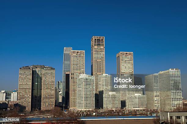 Cbd Horizonte De Pequim China - Fotografias de stock e mais imagens de Ao Ar Livre - Ao Ar Livre, Arquitetura, Azul