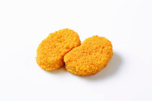 Vegetarian nuggets isolated on white