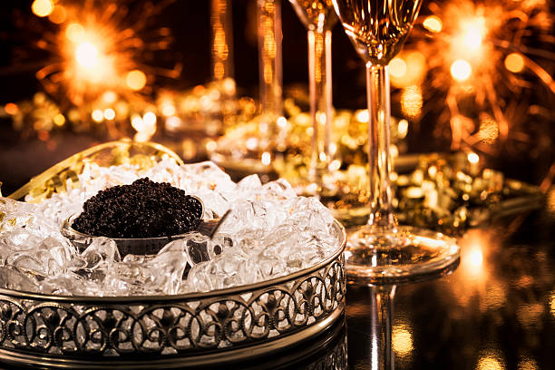 Caviar and Champagne Caviar and champagne fish roe stock pictures, royalty-free photos & images