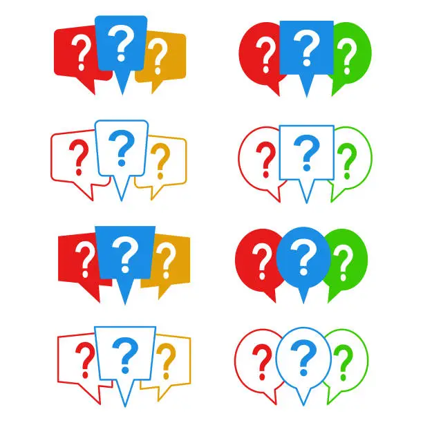 Vector illustration of Question mark vector set