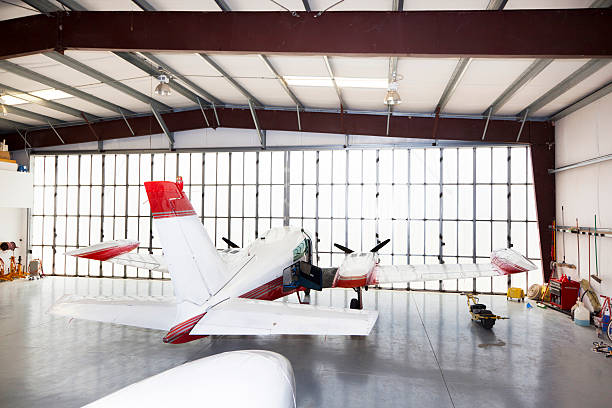 istock A twin airplane in an airplane garage 174793135