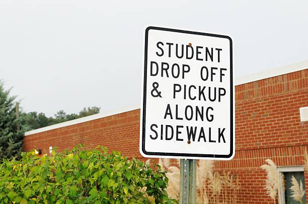 istock Student drop off and pickup sign 174793857