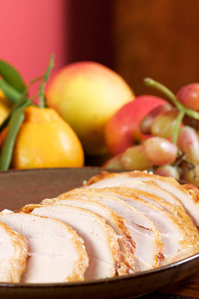 istock Platter of Sliced Turkey with Fruit in Background 174794126