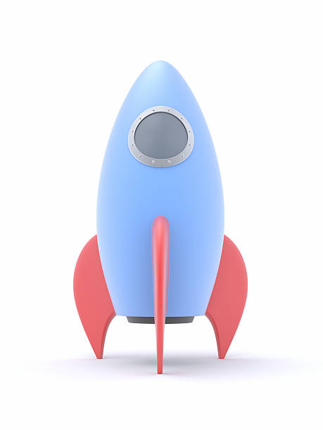Retro Toy Rocket on White XL+