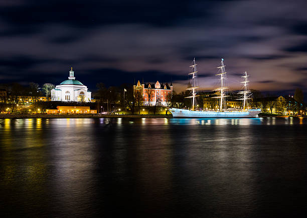 Night view of Chapman Ship in Stockholm, Sweden