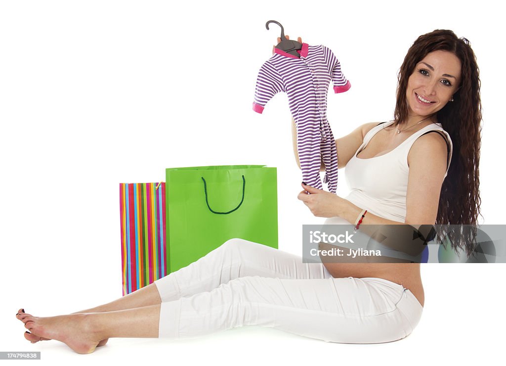 Zakupy kobieta w ciąży. - Zbiór zdjęć royalty-free (Antycypacja)