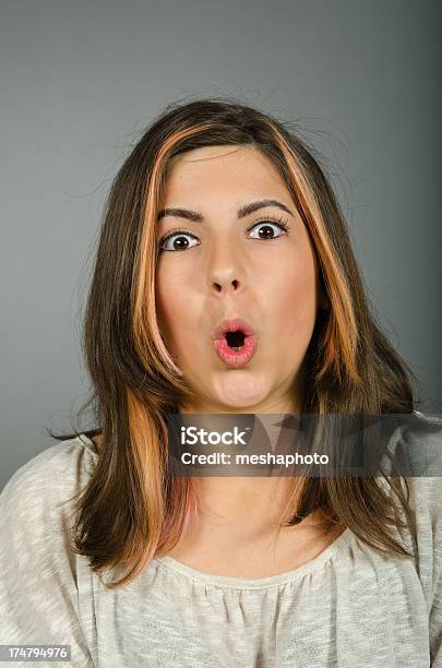 Teenage Girl With Surprised Expression Stock Photo - Download Image Now - Mouth Open, 16-17 Years, Adolescence