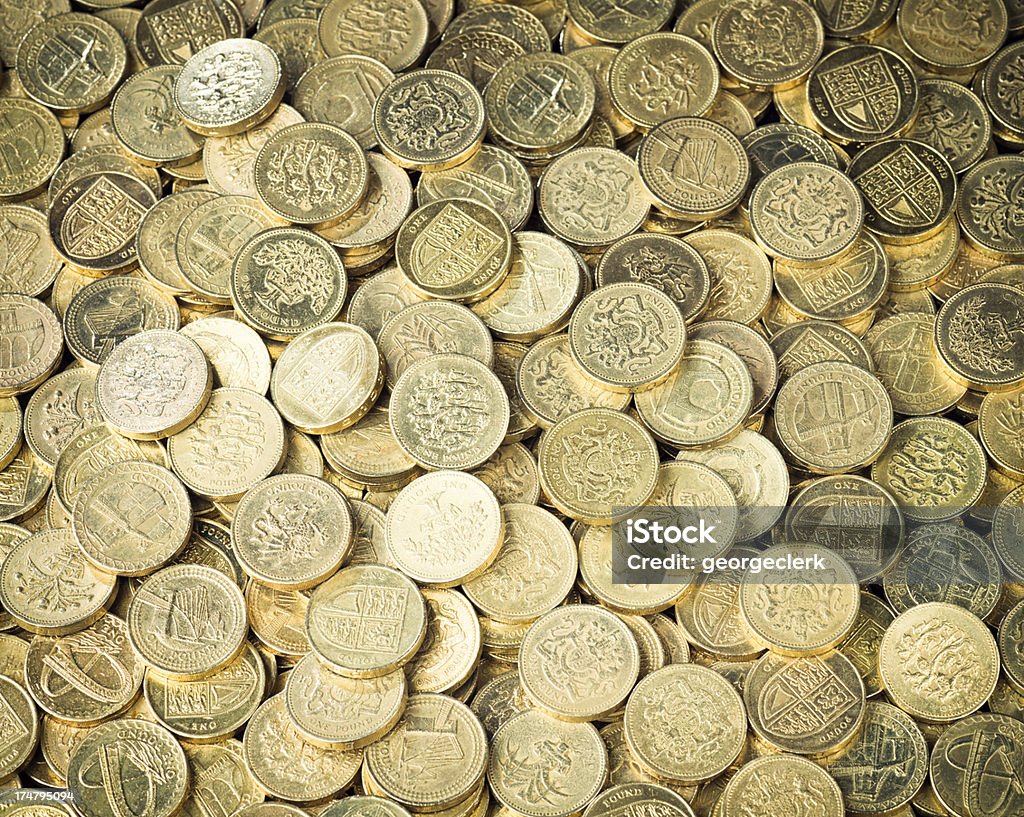 Fundo de moedas de Libra Esterlina Britânica - Royalty-free Moeda Foto de stock