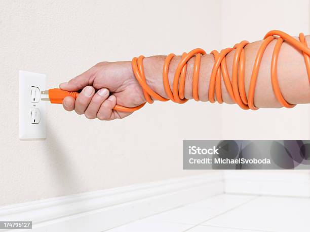 Energy Constricting Stock Photo - Download Image Now - Squeezing, Cable, Electric Plug