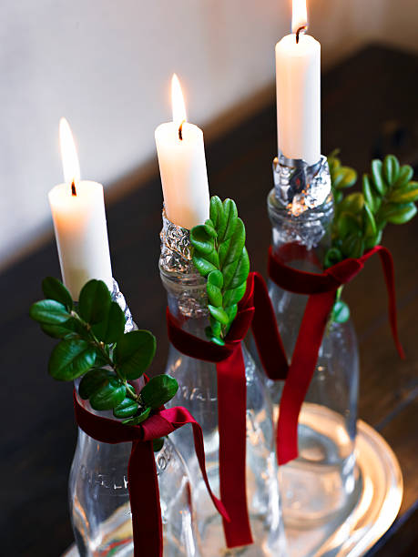 Christmas candles stock photo