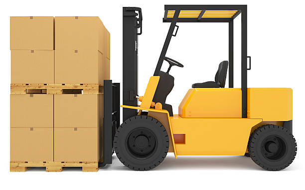 istock Forklift With Pallet And Carton Boxes 174795966