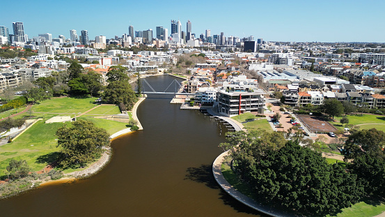Aerial View Of Claise Brook And Mardalup Park In Perth Stock Photo ...