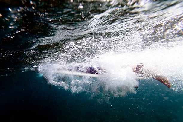 istock Underwater shot of a surfer paddling 174795995