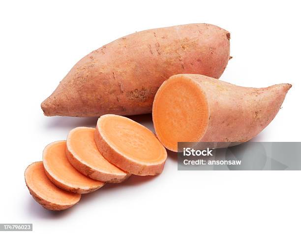 Sweet Potatoes Stock Photo - Download Image Now - Sweet Potato, White Background, Cut Out