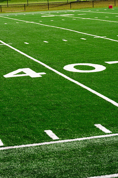 bild von football-feld 40 yard line - forty yard line stock-fotos und bilder