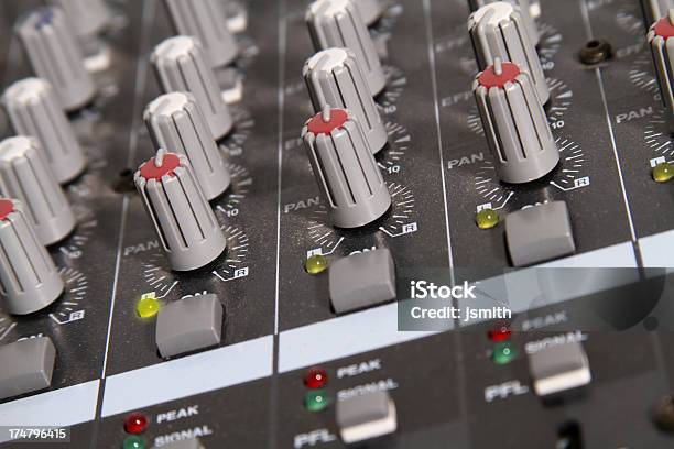 Mixing Board Close Stock Photo - Download Image Now - Adjusting, Audio Electronics, Audio Equipment