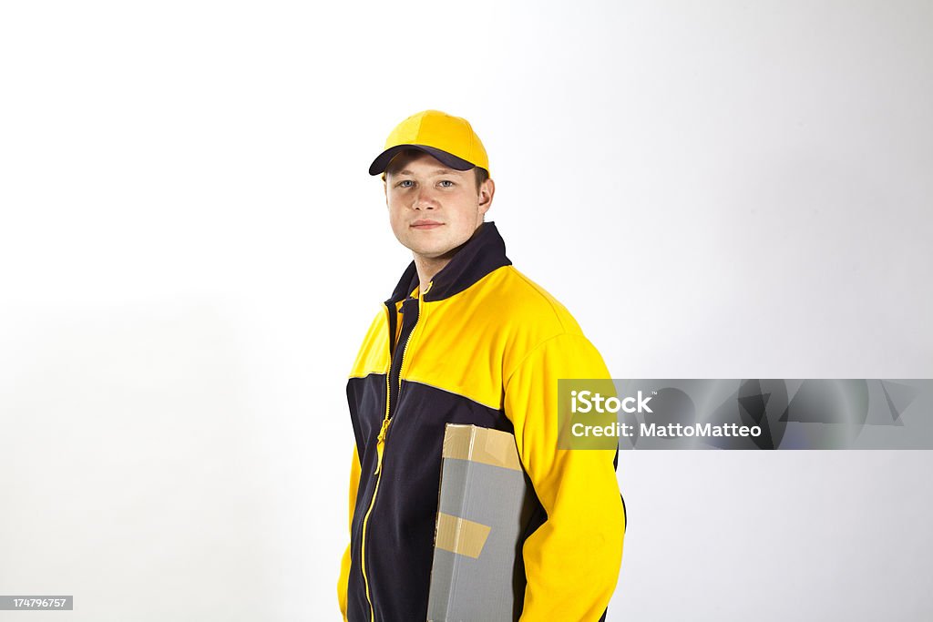 Young alemán cartero en una única - Foto de stock de Adulto libre de derechos