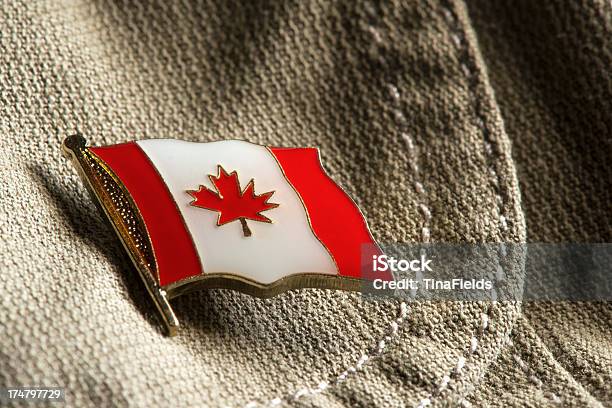 Bandiera Canada Risvolto Pin - Fotografie stock e altre immagini di Spilla - Spilla, Spilla di campagna politica, Canada
