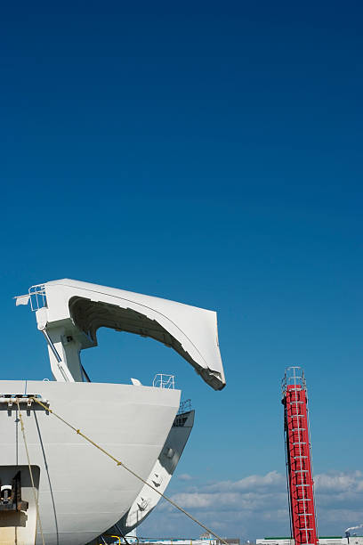 istock Open gate of ferry against clear sky with copy space 174797823