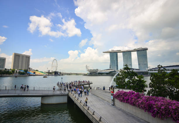 Singapore - Jun 13, 2017. View of Marina Bay in Singapore. Singapore is one of the most popular travel destinations in the world for a lot of reasons.