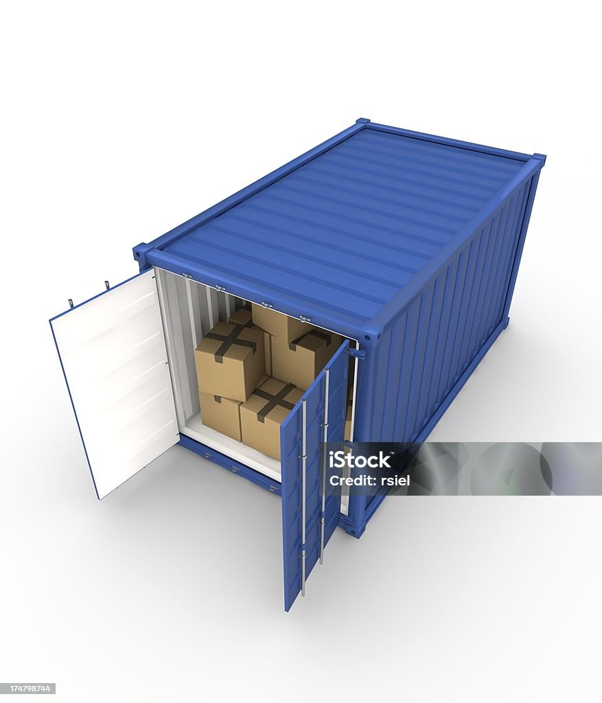 Container Box Ceper Open Cargo Container With Boxes Inside Stock Photo - Download Image Now ...