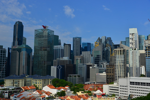Singapore - Jun 12, 2017. Cityscape of Singapore. Singapore is one of the original Four Asian Tigers, but has surpassed its peers in terms of GDP per capita.