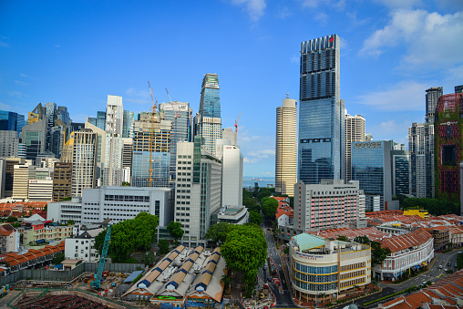 Singapore - Jun 12, 2017. Cityscape of Singapore. The Singapore attracts a large amount of foreign investment as a result of its location, skilled workforce, low tax rates.