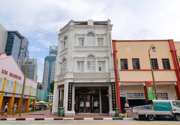 Singapore - Dec 14, 2015. Main street with old buildings in Chinatown, Singapore. Rich in Chinese cultural heritage, Chinatown is one of Singapore must-see destinations.