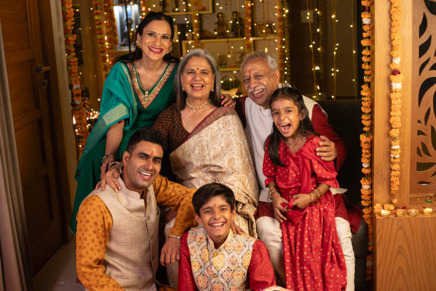 istock Happy multi-generation family celebrating Diwali at home 1747991874