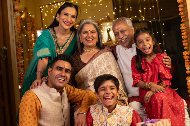 istock Happy multi-generation family celebrating Diwali at home 1747992395