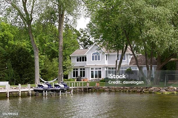 Luxury Home On The Lakefront Stock Photo - Download Image Now - Lake, House, Residential Building