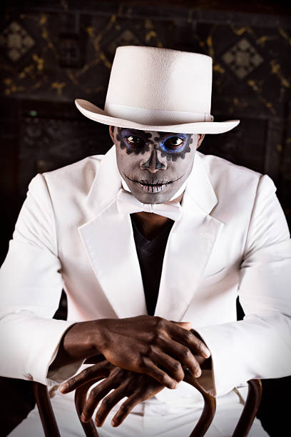 istock Day of the Dead: man in white tuxedo 174799489